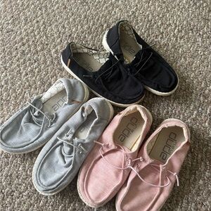 Hey Dude Kids Moccasins - Black, Gray, Pink